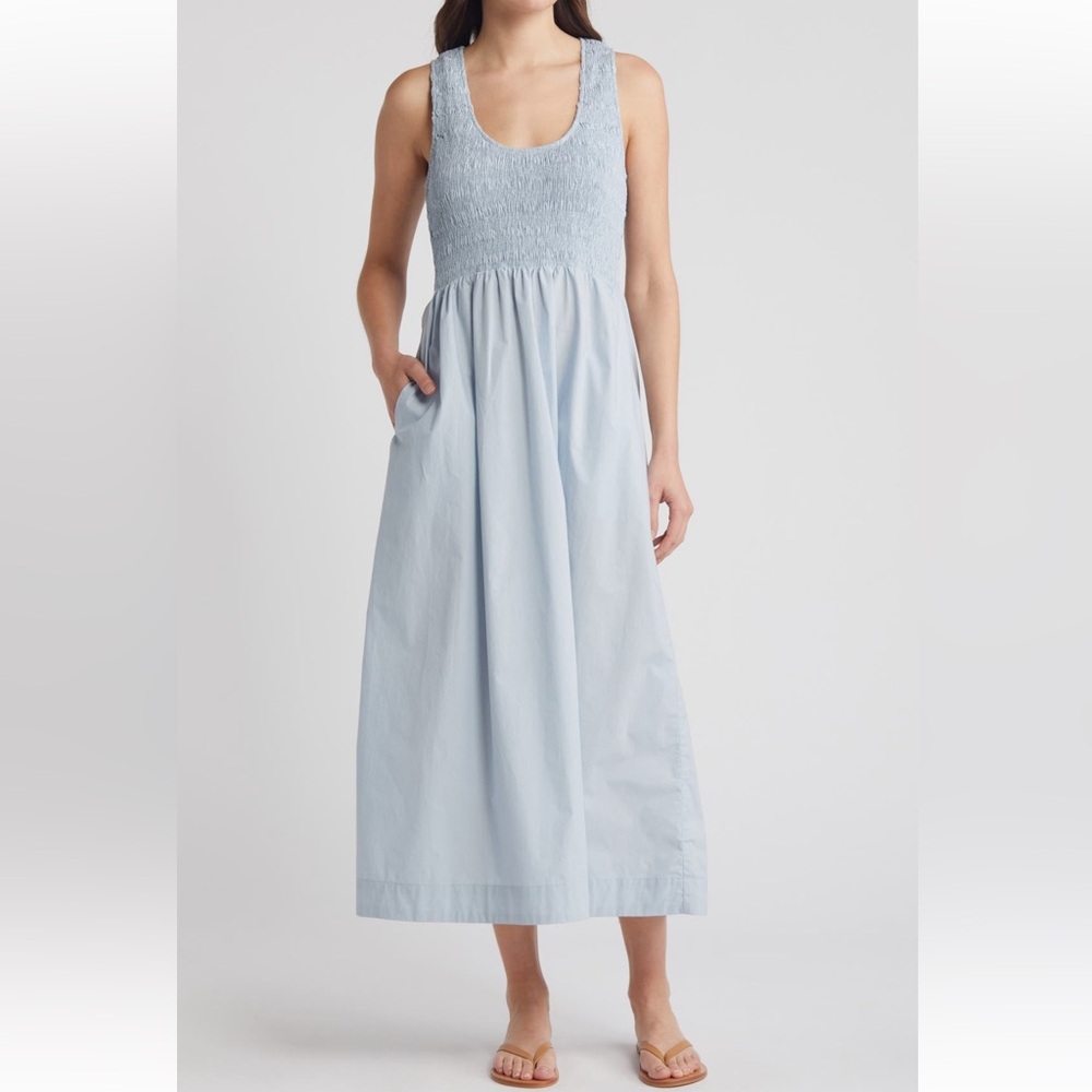 Faithfull the Brand Matera Smocked Dress 🩵